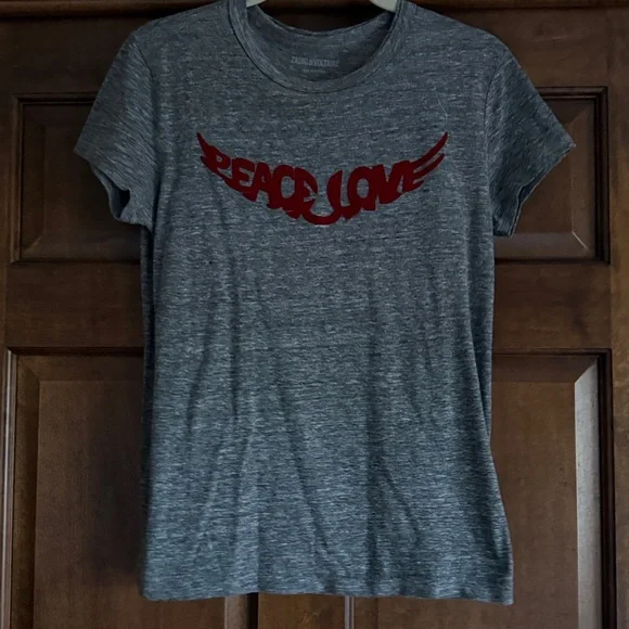 Zadig & Voltaire Walk Peace & Love T-Shirt - Gray - Size S